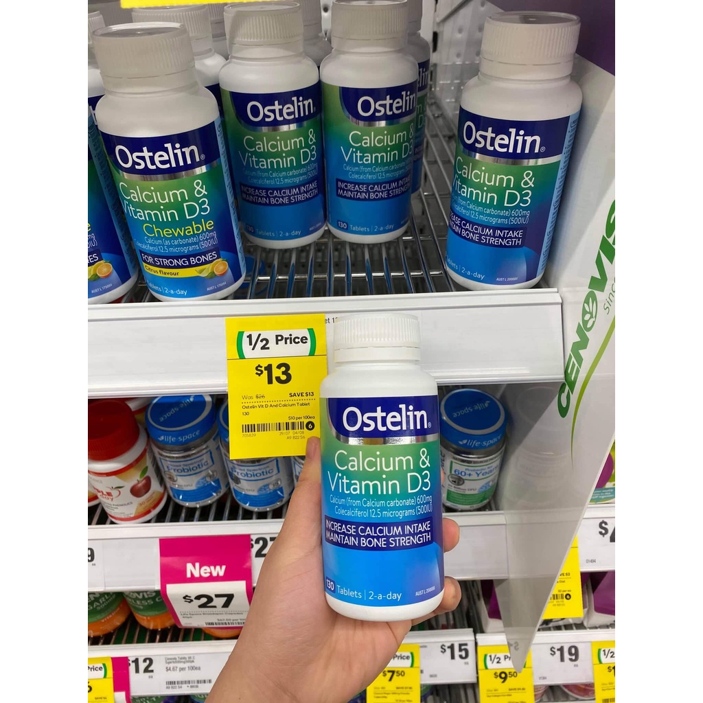 Ostelin Bổ sung Canxi và Vitamin D cho bà bầu Calcium & Vitamin D3 130 viên