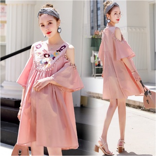 Đầm bầu rớt vai đi chơi v552
