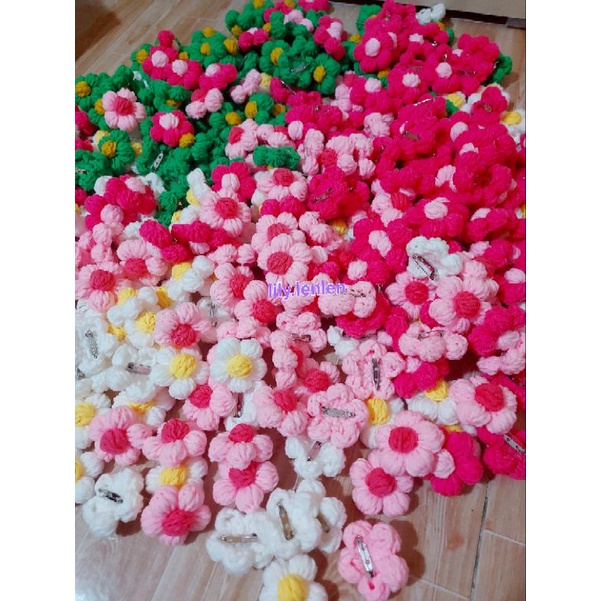 Ghim pin cài áo hình bông hoa hoa len trang trí