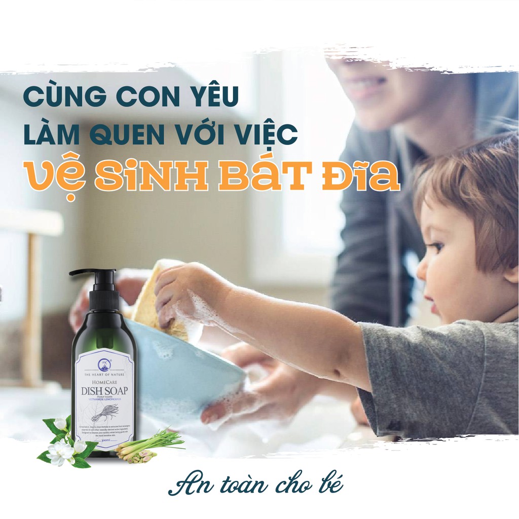 Nước rửa chén tinh dầu thảo mộc PK 300ml - thành phần hữu cơ, an toàn da tay