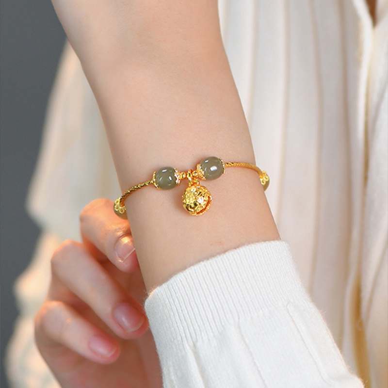 Vòng Đeo Tay Hetian Yufu Tự Nhiên Có Thể Điều Chỉnh Sang Trọng Phong Cách Cổ Điển Quyến Rũ Cho Nữ