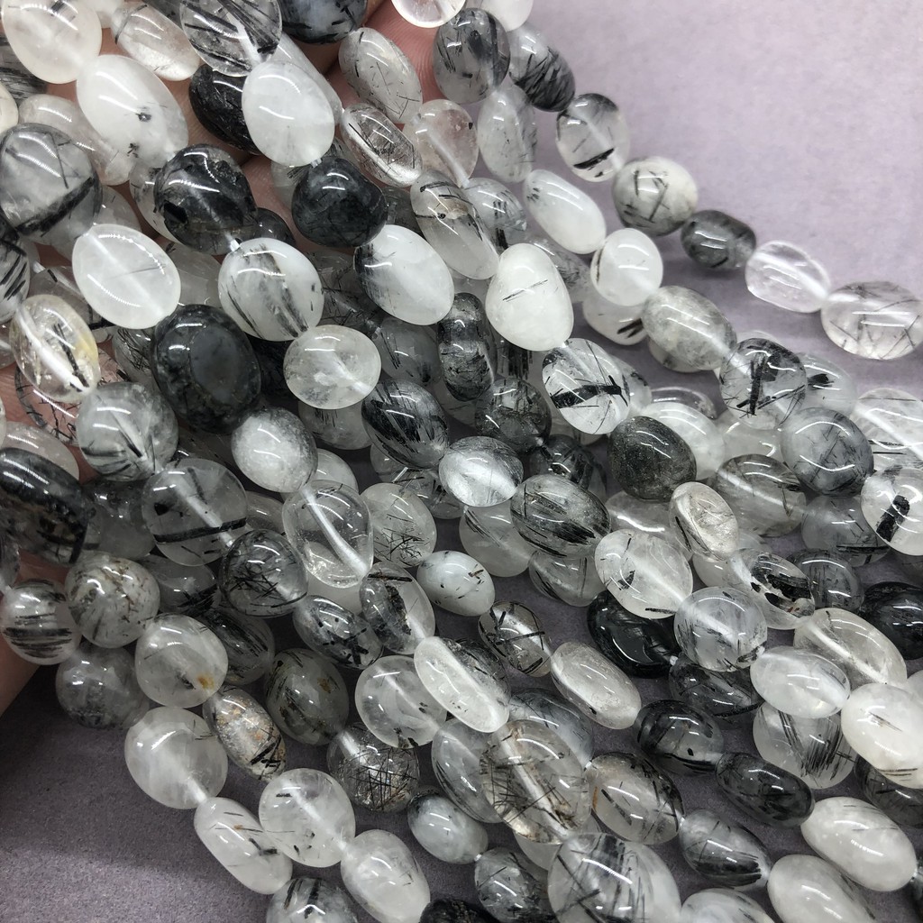 Hạt Đá Thạch Anh Đen Tự Nhiên Dùng Làm Đồ Trang Sức Diy