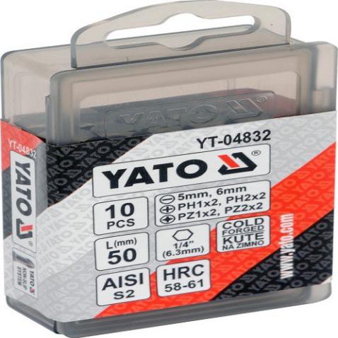 [Hàng xịn] Đồ Nghề Yato Balan. Bộ đầu vít (+)(-) - lục giác 1/4 inch 10 chi tiết YT-04832