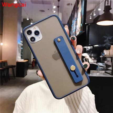 Huawei Nova 8 Pro Honor V40 Pro Phone Case Bracket Wrist Strap Clear Transparent Holder Stand Simple Soft Contrast Color Frame Matte Hard PC Case Cover