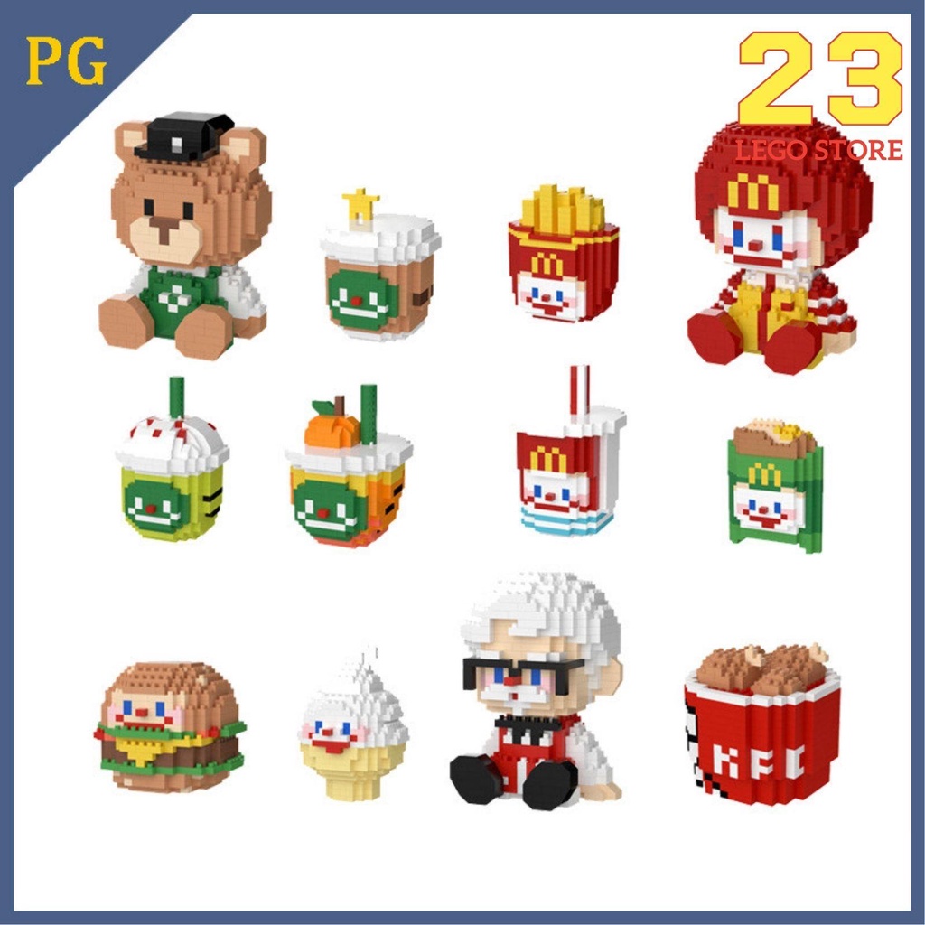 Đồ chơi lắp ráp nhân vật đồ ăn nhanh fast food đáng yêu dùng làm đồ chơi, quà tặng độc đáo