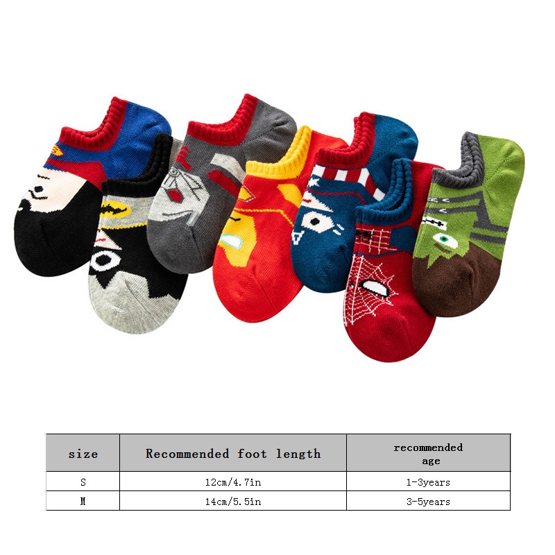 Vớ cotton Hình Hoạt Hình Người Nhện Dễ Thương Cho Bé