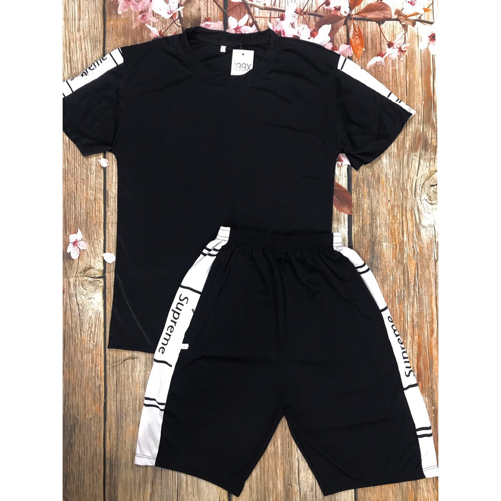 XẢ HÀNG Bộ Quần Áo Thun Nam Ngắn Tay In Chữ Viền Bên Tay - Thời Trang Hè - BN07 | BigBuy360 - bigbuy360.vn