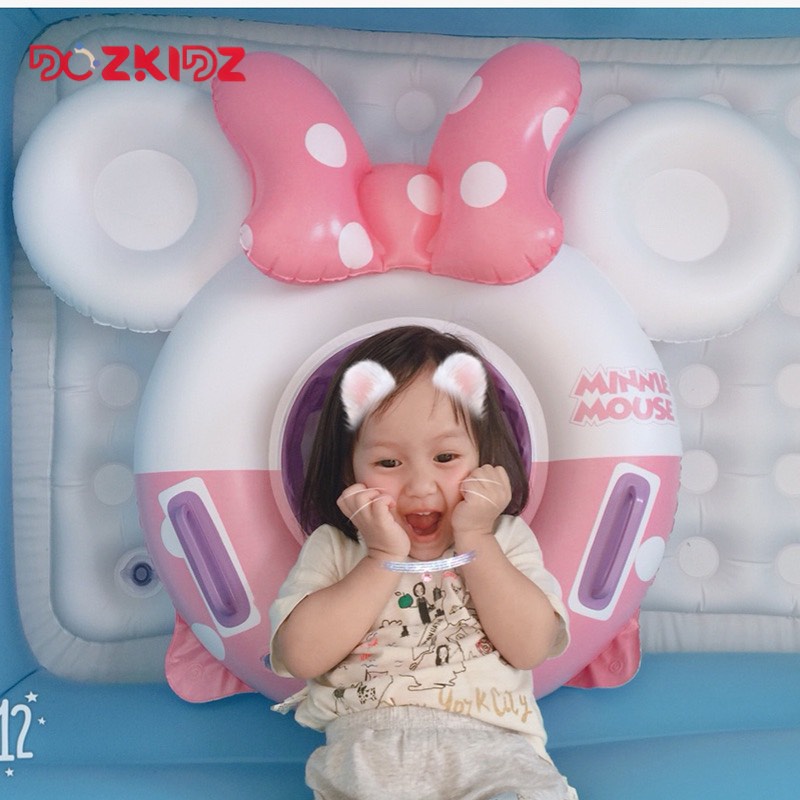 Phao bơi bé trai, bé gái, phao ngồi an toàn hình Mickey và Minnie, đồ chơi dưới nước cho bé từ 3 đến 8 tuổi - DOZKIDZ