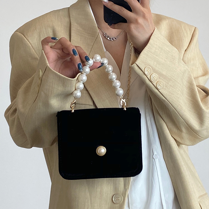 Túi Xách Có Tay Cầm Ngọc Trai Phối Sợi Xích Đeo Chéo Thời Trang Cho Nữ IELGY