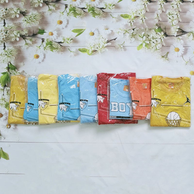 Đồ bộ cotton bé trai hình bóng rổ cho bé 10-23kg - Màu ngẫu nhiên - Ninedra