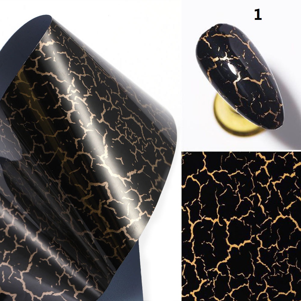 (Hàng Mới Về) Miếng Dán Trang Trí Móng Tay Họa Tiết Đá Cẩm Thạch Cổ Điển