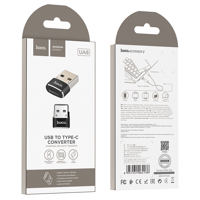 Đầu chuyển đổi HOCO mini UA5 chuyển đổi từ type - c sang usb-a / ua6 chuyển đổi từ usb-a sang type-c tiện lợi