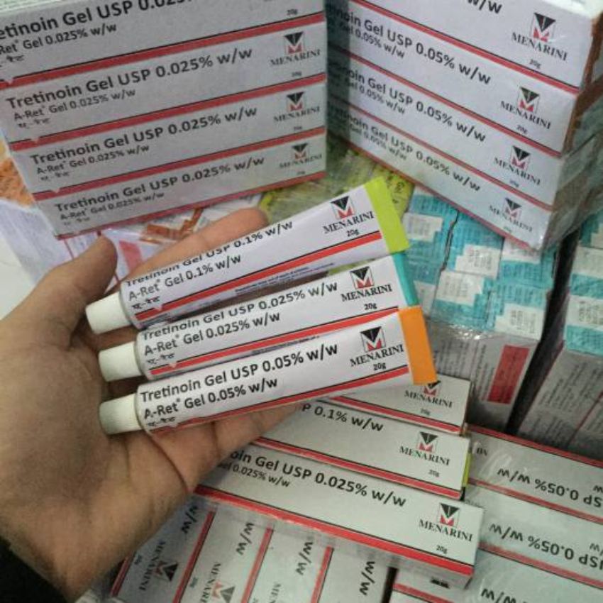 Tretinoin Aret Ấn Độ nồng độ 0.1 / 0.05 / 0.025, gel giảm mụn mờ thâm nám ngăn ngừa lão hóa giảm mụn 20g