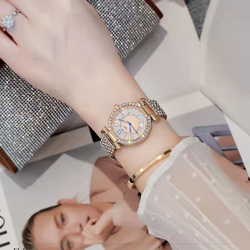 Đồng Hồ Quartz Đính Đá Sang Trọng Với 108 Ngăn Chống Thấm Nước