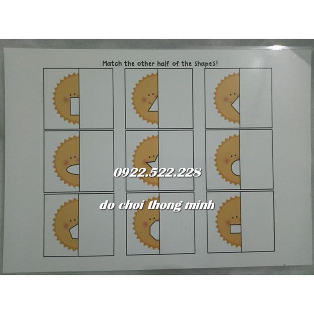 HỌC LIỆU CHO BÉ – Matching ông mặt trời mang hình dạng bên trong khác nhau