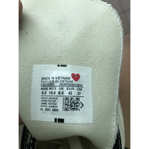 Giày Thể Thao Converse CDG PLAY Chất Lượng Cao