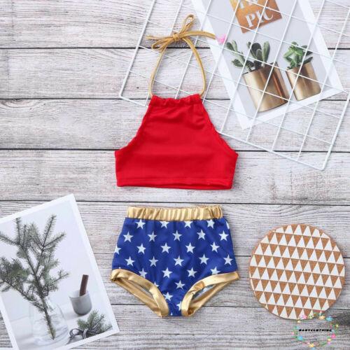 Bộ bikini hở lưng phong cách mùa hè thời trang cho bé gái