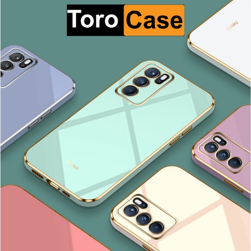 Ốp lưng Silicon mạ vàng cho Oppo Reno 6z 5g Reno6 5g Reno5 Reno4 ốp điện thoại dẻo chống sốc