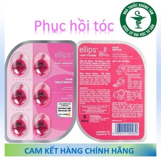 Viên serum dưỡng tóc ELLIPS (Vỉ 6 viên) - Vitamin dưỡng tóc