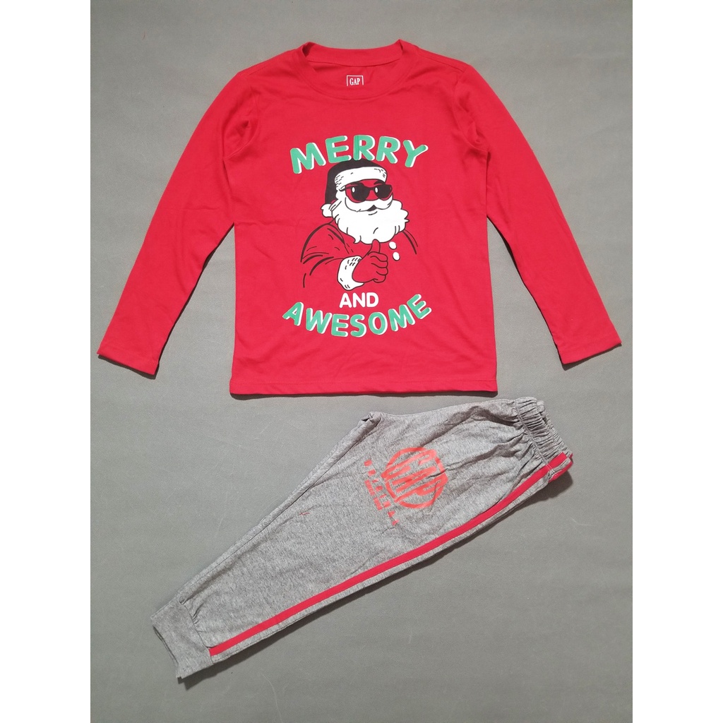 Bộ thun cotton tay dài ấm áp ông già noel quà giáng sinh