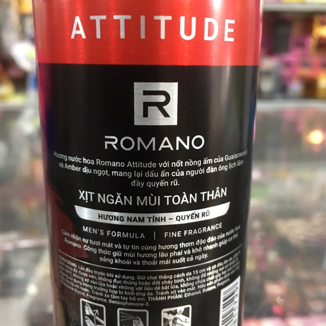 Xịt khử mùi Romano Attitude 150ml (mẫu mới) | BigBuy360 - bigbuy360.vn