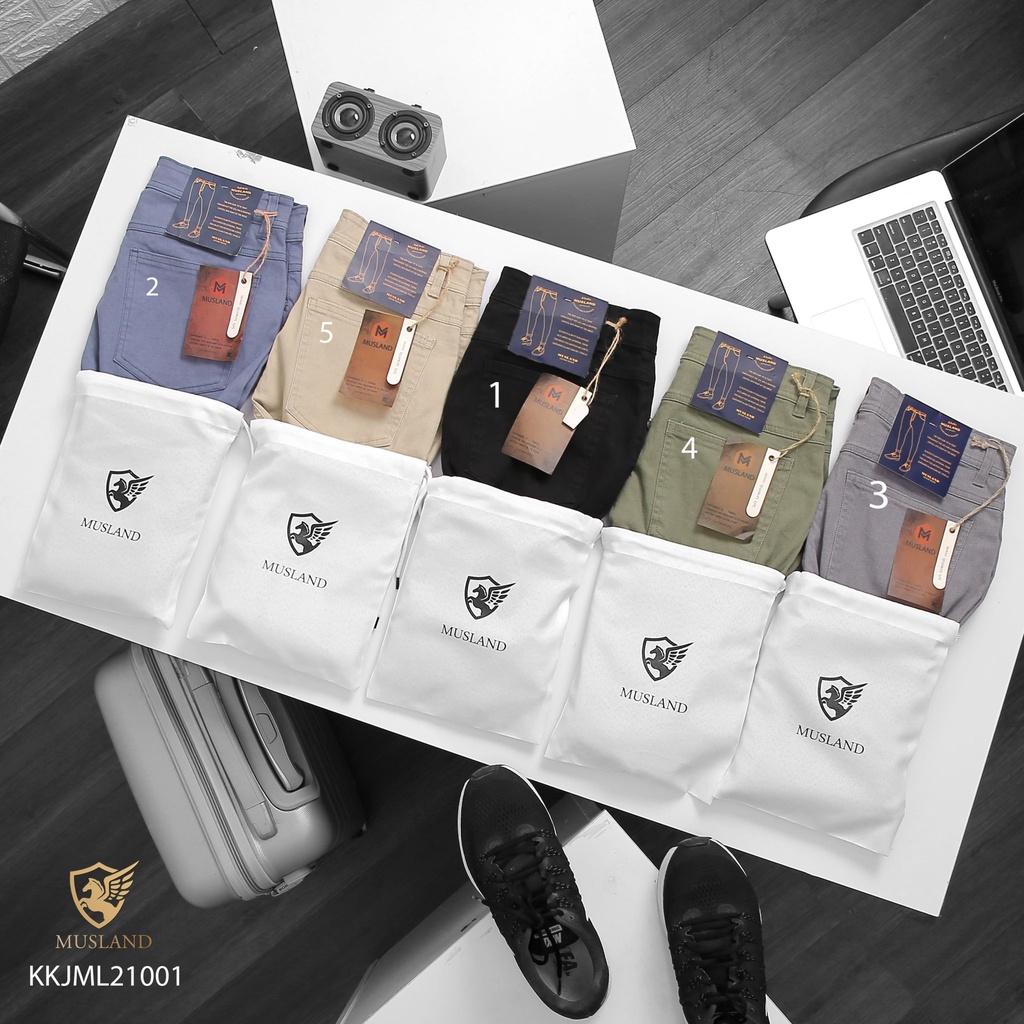 Quần Kaki Jeans cao cấp Musland cotton Slimfit Co Giãn - Năng động - Trẻ trung