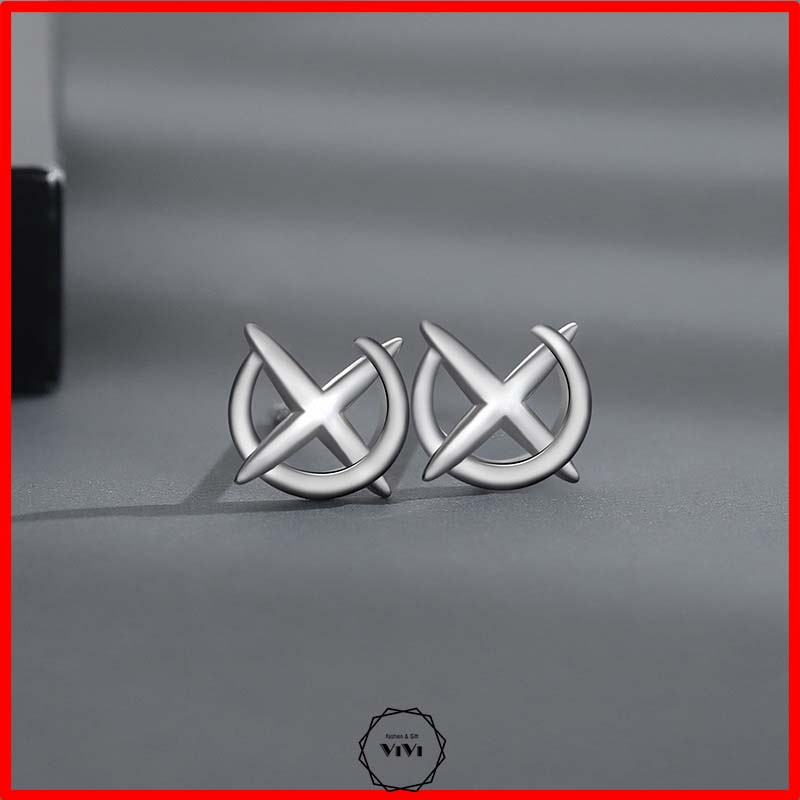 Bông tai bạc nam kiểu ngầu Xcool – khuyên tai bạc ViVi_Gift
