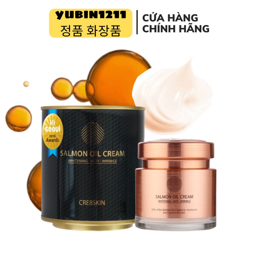 [Hình thật] Kem cá hồi Salmon Oil Cream Cre8skin Hàn Quốc 80g