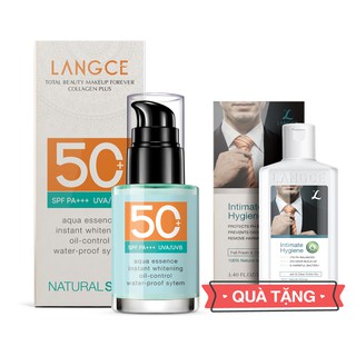 Kem Chống Nắng Trang Điểm 2in1 Spf45 30ml cho Nam TẶNG Gel Vệ Sinh Vùng Kín Nam 100ml LANGCE