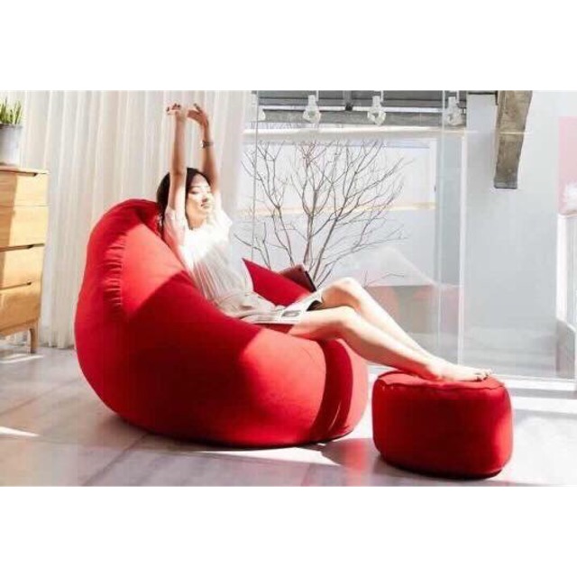 Ghế lười hạt xốp Night mẫu trụ tròn (Gồm 1 ghế trụ + 1 đôn tròn)