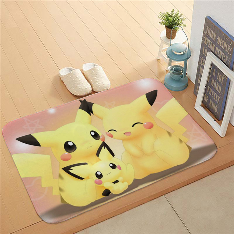 Thảm lót sàn in hình Pikachu 40x60cm