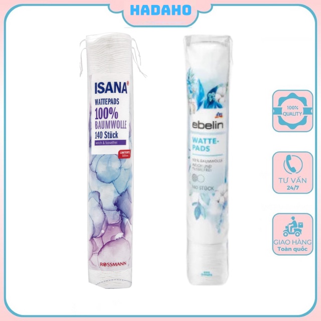 Bông tẩy trang Isana/Ebelin 140 miếng Đức
