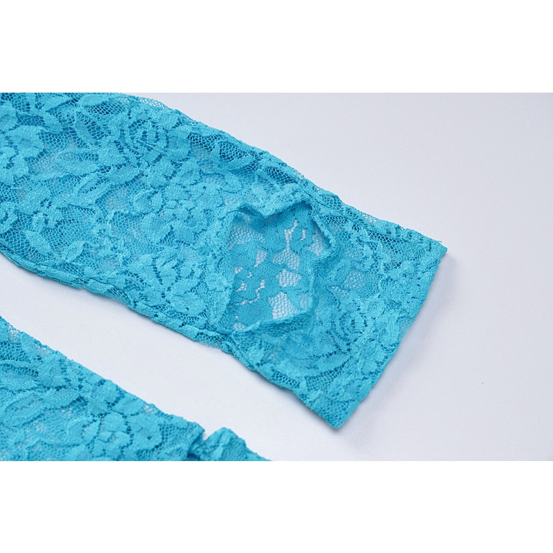 Áo liền quần Tay Dài Phối Ren Hoa Thiết Kế Quyến Rũ