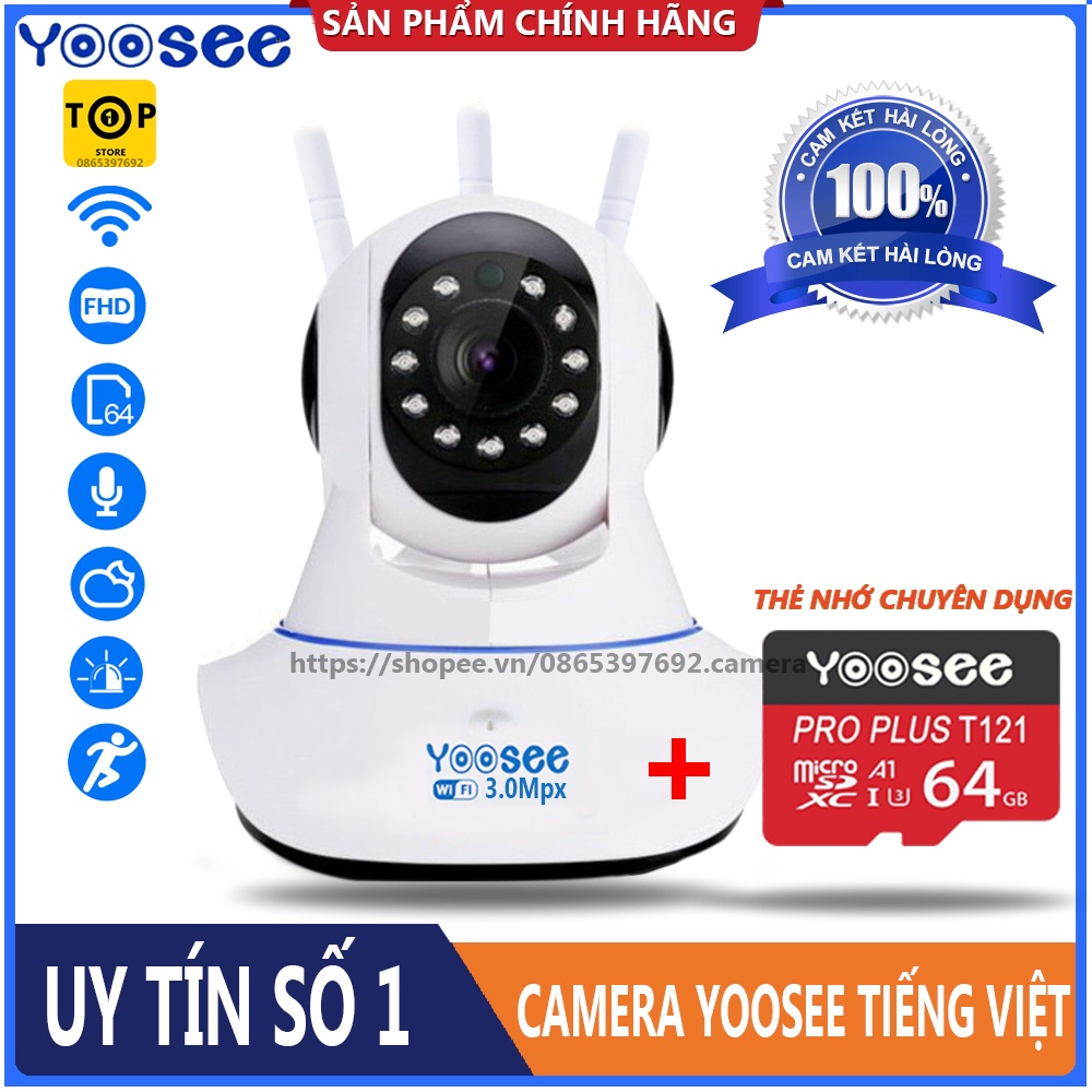 Camera Ip YooSee 3 Râu Full HD 2.0Mpx 1080p Tiếng Việt Mới