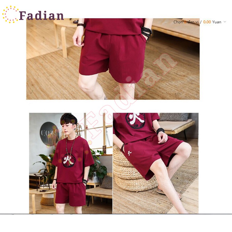 Đồ bộ nam, set quần áo thể thao nam nữ mặc nhà dáng Unisex form rộng tay lỡ, vải thun lạnh phối hoạ tiết THUỶ HOẢ THỔ