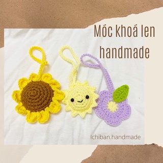 Móc khoá len hoa/mặt trời handmade nhiều mẫu