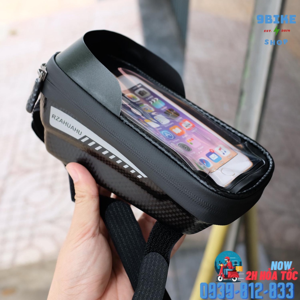 Túi treo sườn trên xe đạp có ngăn điện thoại rzahuahu 347
