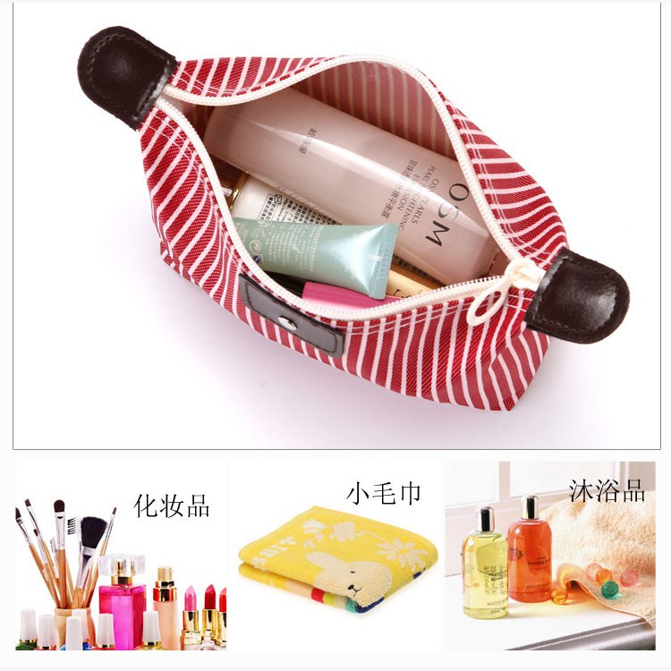 Túi đựng mỹ phẩm du lịch chống thấm nước họa tiết kẻ sọc IELGY