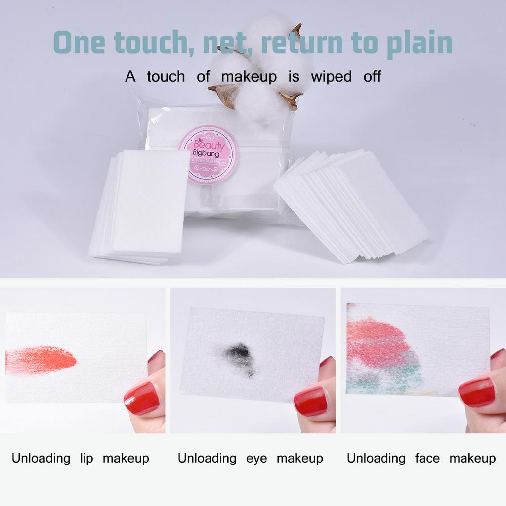 [Hàng mới về] Bộ 100 miếng bông tẩy sơn móng tay màu trắng làm từ cotton 100%