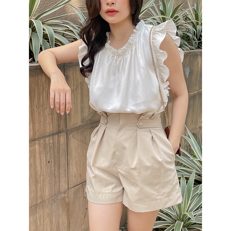 Quần shorts nữ MARC FASHION 4 ly tab nhấn nút
