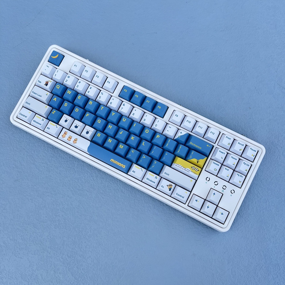 136 Phím Minions Keycaps Cherry Profile Dễ thương Anime PBT Dye Sub Bàn phím cơ học Keycap