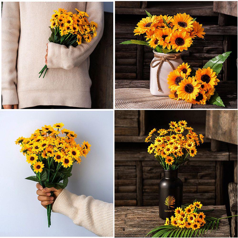 Bó Hoa Hướng Dương Vàng Giả 13 / 20 Bông Trang Trí