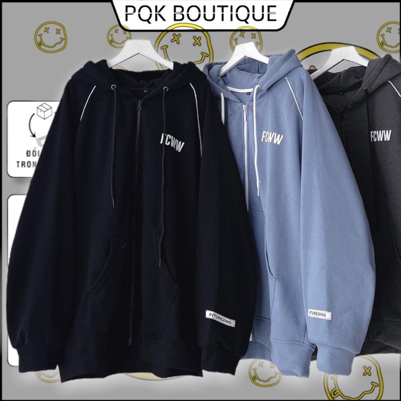 [sẵn] Áo Khoác Nỉ Form Rộng Ulzzang FCVV - pqk boutique