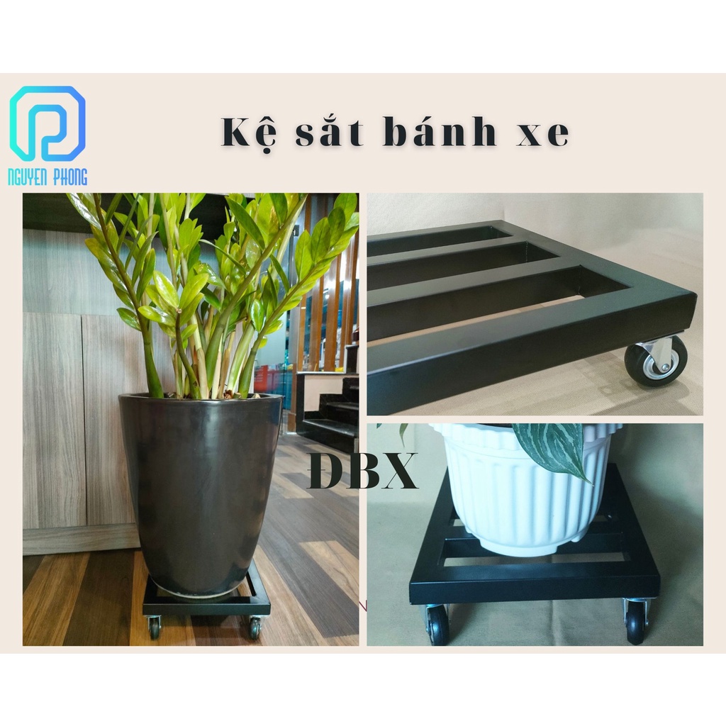 Kệ để cây cảnh có bánh xe, đế để chậu cây có bánh xe, di chuyển dễ dàng văn phòng, tiện lợi di dời khi có chậu cây lớn