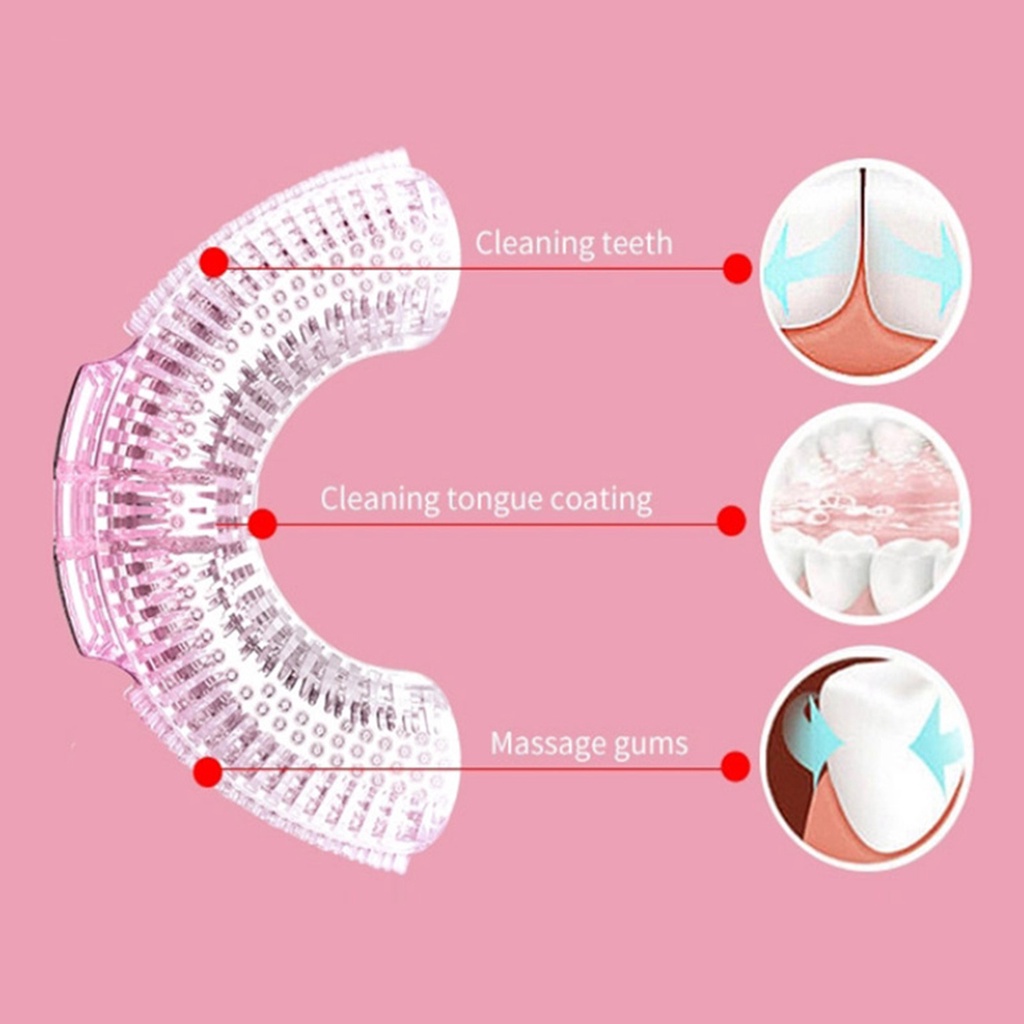 [Hàng mới về] Bàn chải đánh răng trắng toàn diện hình chữ u cho trẻ em