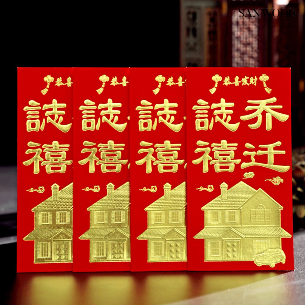 Set 6 Bao Lì Xì Màu Đỏ Mừng Năm Mới