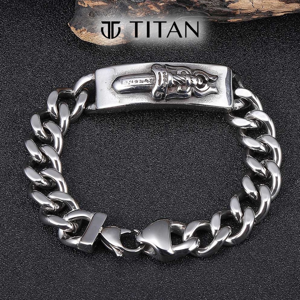 Lắc tay nam CH, vòng tay nam Chrome Hearts S925 chốt khóa chắc chắn vòng tay cá tính mạnh mẽ màu bạc TITAN Shop không gỉ