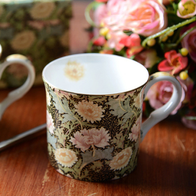 Myat HOME Châu Âu xương sứ Mark cup anh Phnom Penh Red Tea cup cao cấp Vintage tách cà phê màu xanh hoa cổ điển mạ vàng