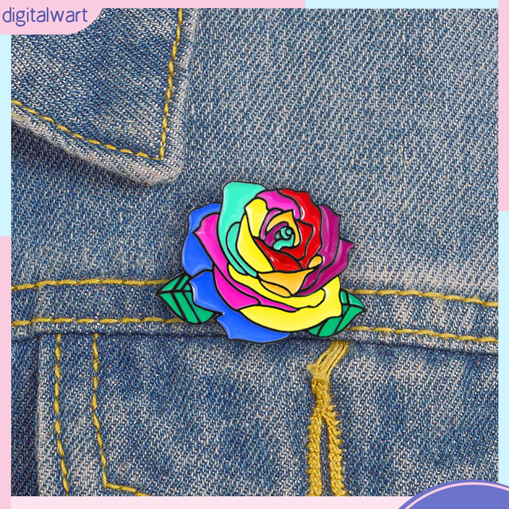 Huy Hiệu Cài Áo Hình Hoa Hồng Cầu Vồng Thời Trang