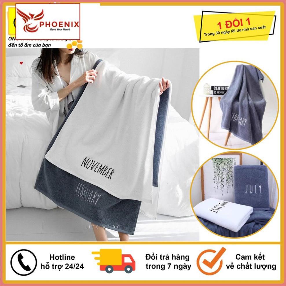 Khăn Tắm Catton Hàn Quốc Yiheng Thêu Tên Tháng Siêu Mềm Mịn, Siêu Mềm Min, Thấm Hút Nước Cực Tốt, Thích Hợp Mọi Loại Da